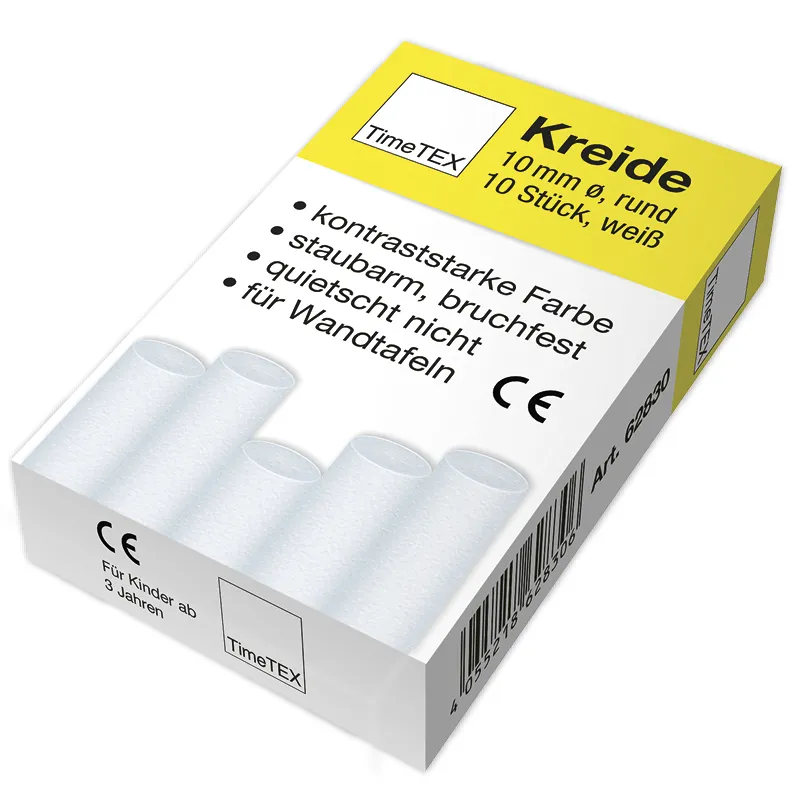 Kreide 10 mm ø, weiß, im 10-er Pack