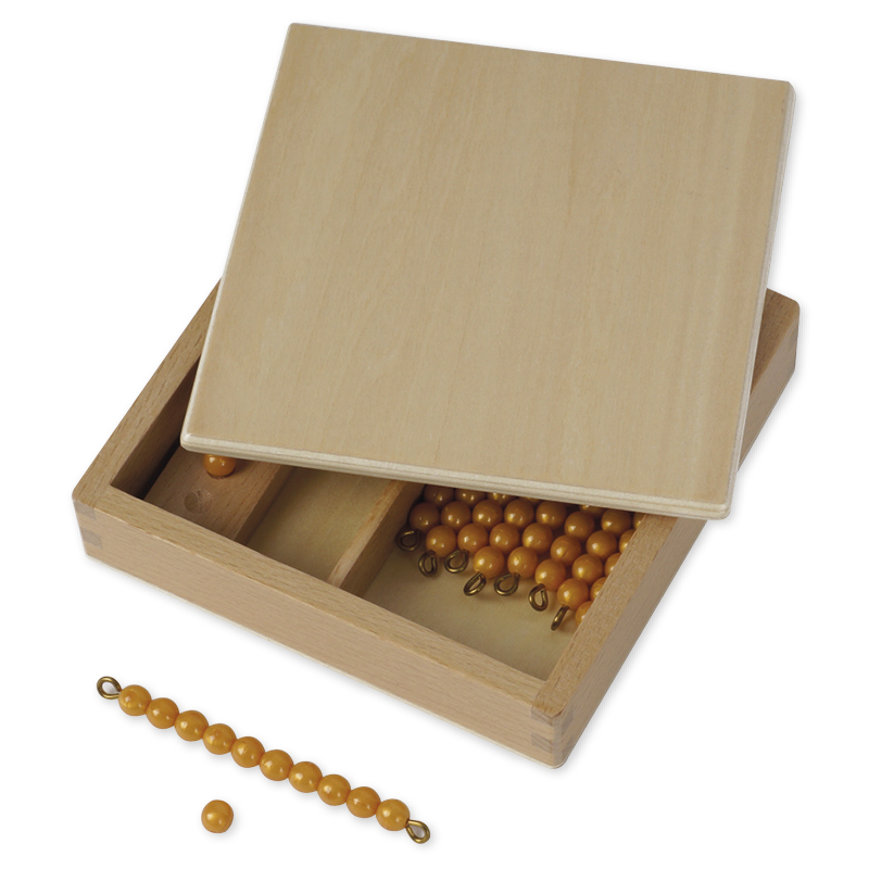 TimeTEX Krabička s desítkovými a jednotkovými tyčkami, volné korálky "Montessori Premium"
