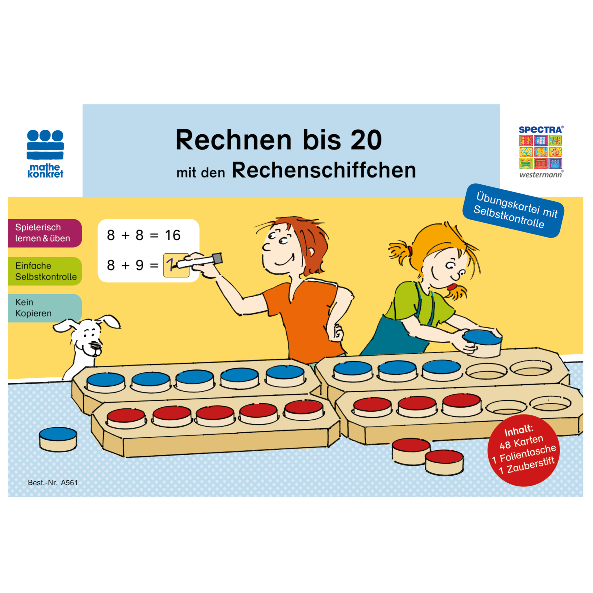 Rechnen bis 20 mit den Rechenschiffchen, Übungskartei