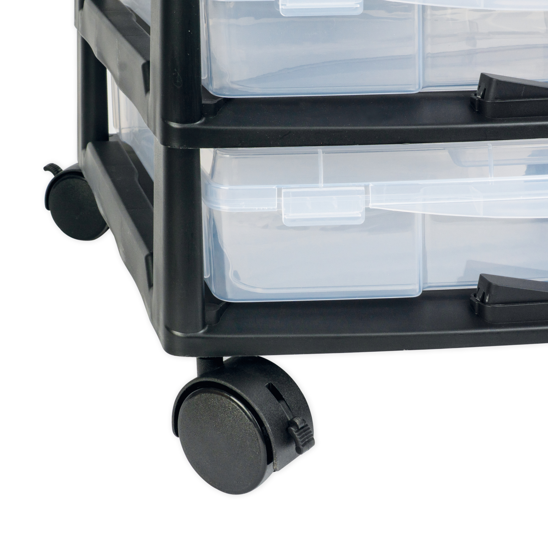 TimeTEX Schubladen-Block mit 6 Klappdeckel-Boxen und 4 Lenkrollen