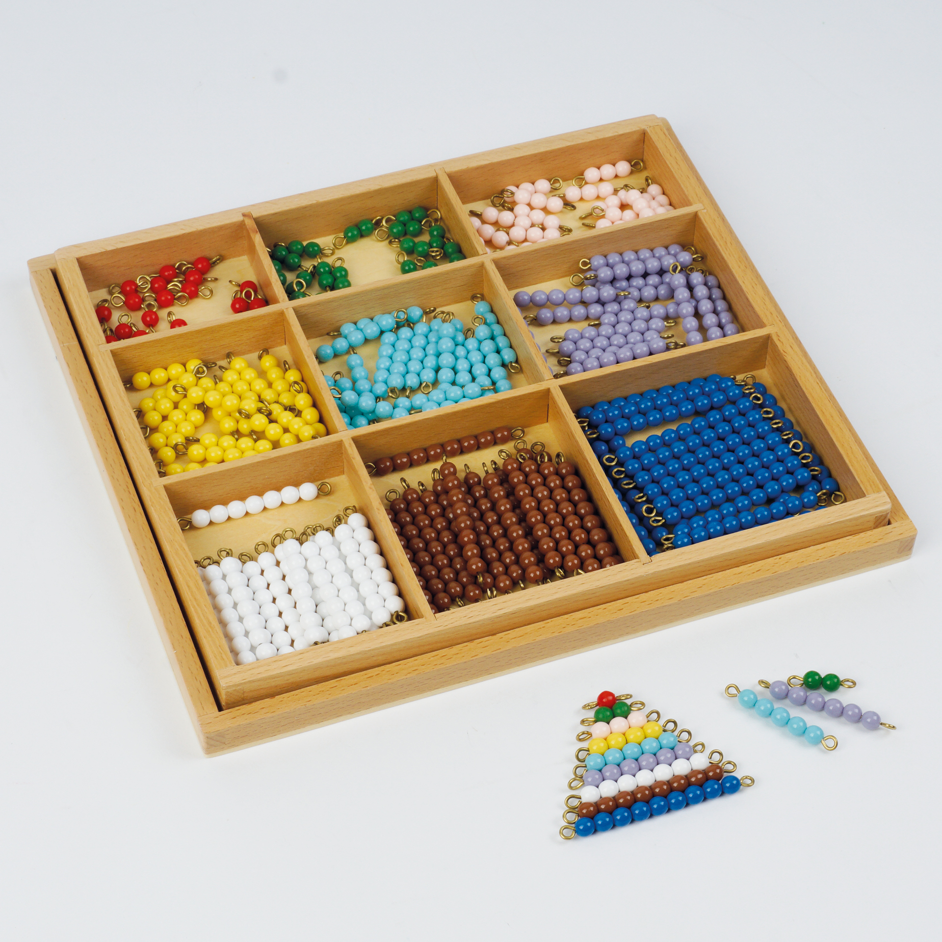 TimeTEX kist met kralenstaafjes voor vermenigvuldigbord "Montessori Premium"