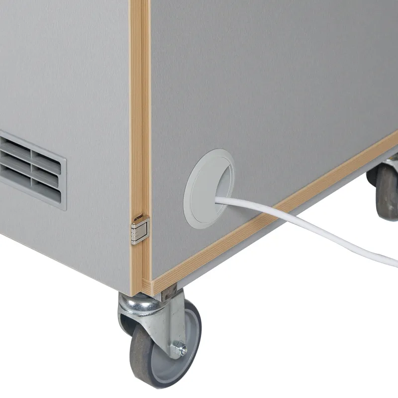 Laptop- und Tablet-Rollschrank, vorne/hinten Türen, 16 Auszüge