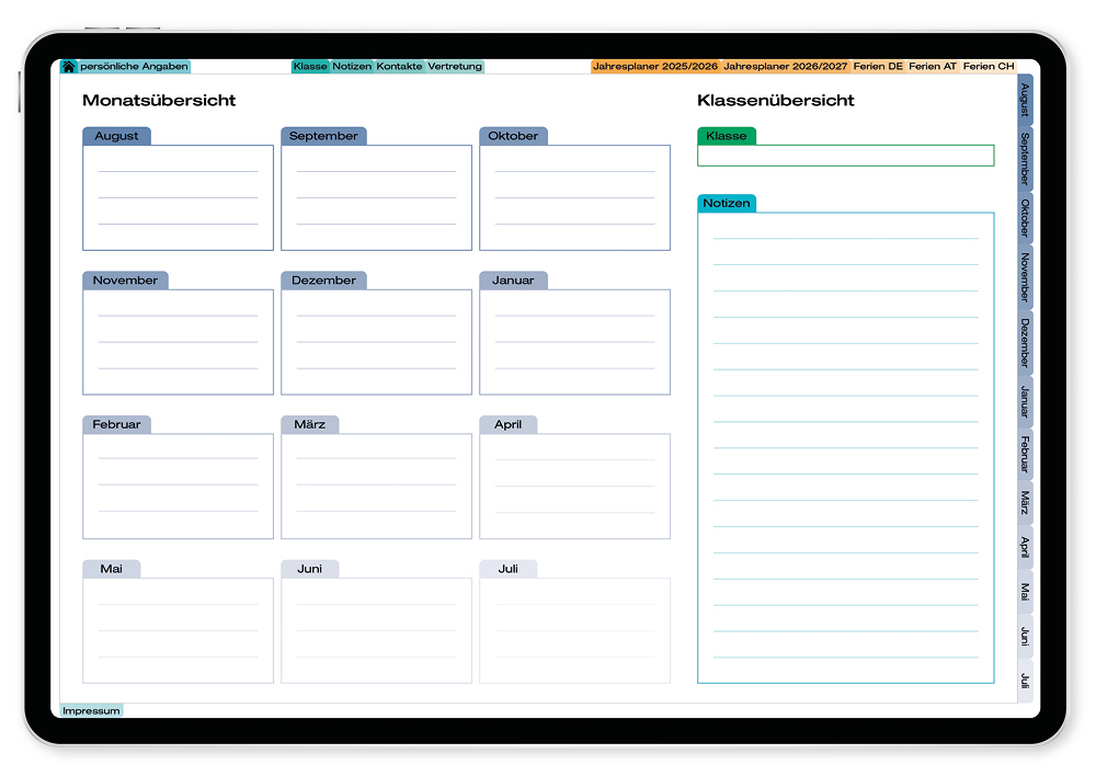 TimeTEX Digitaler Kompakt-Lehrerkalender DigiPlan 2025/2026