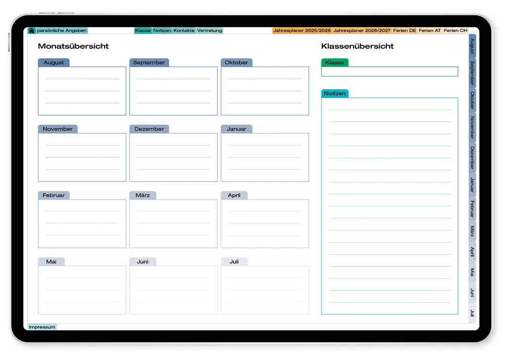 TimeTEX Digitaler Kompakt-Lehrerkalender DigiPlan 2025/2026