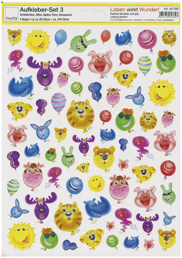 Set Belobigungs-Aufkleber Schildkröten & Co., ca. 240 Stück