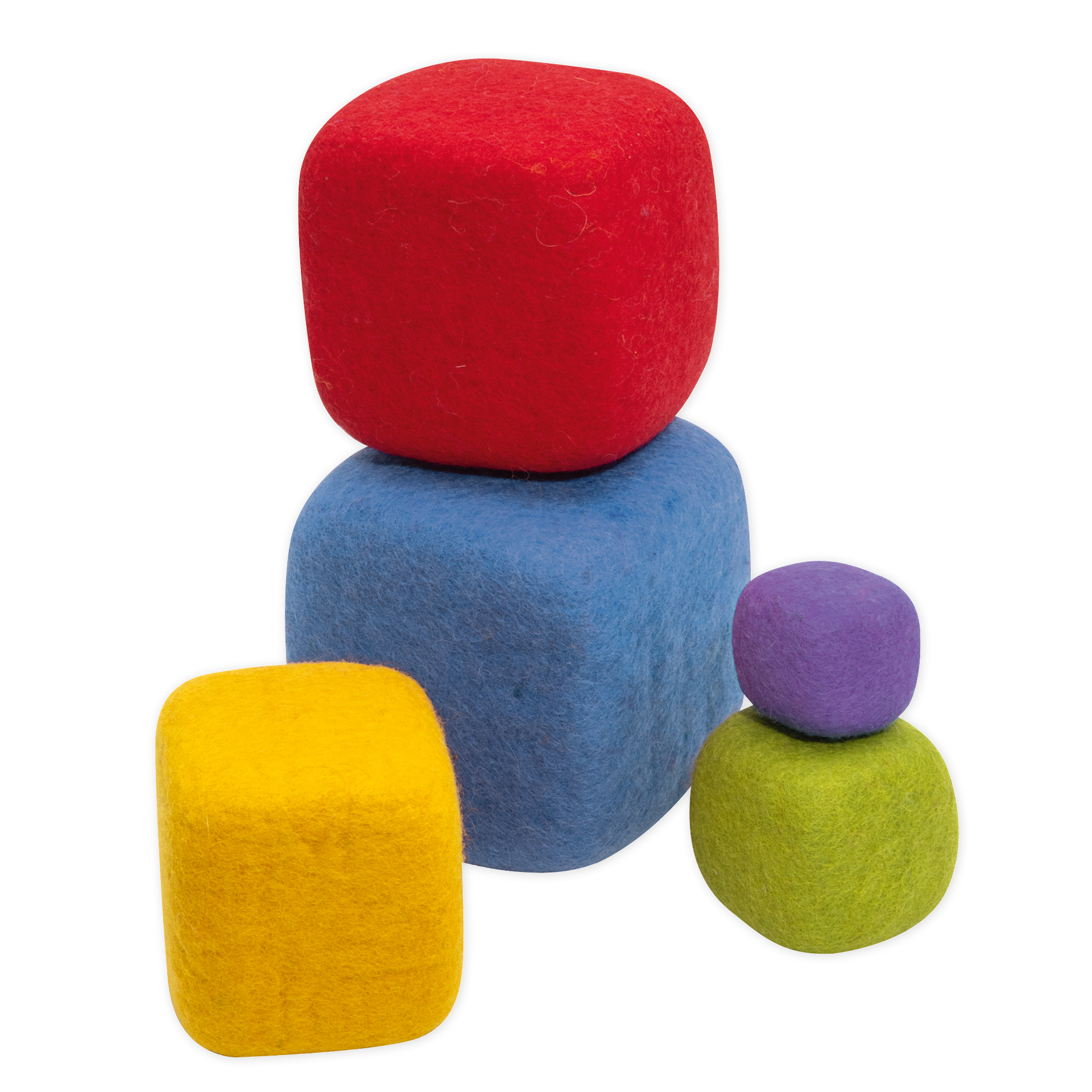 Set Filz-Stapelwürfel "Regenbogen", 5-tlg.