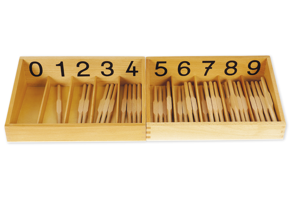 Hagemann TimeTEX Spindelkästen 0-9, Druckschrift "Montessori Premium"