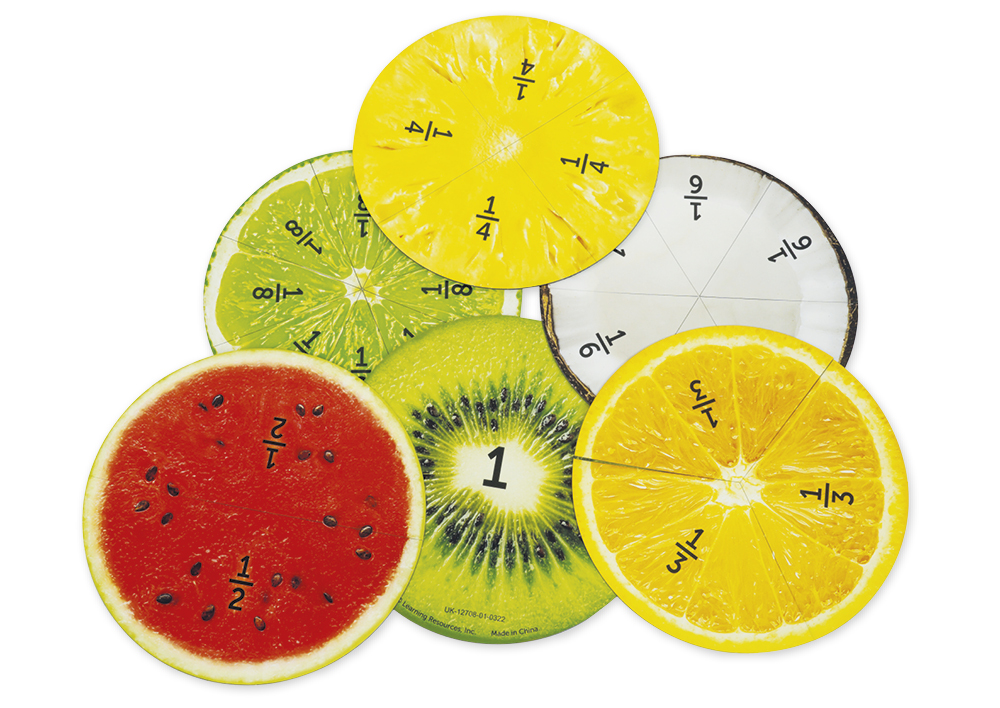 Hagemann Demo-Bruchrechen-Kreise "Obst", 203 mm ø, magnetisch, 24-tlg.