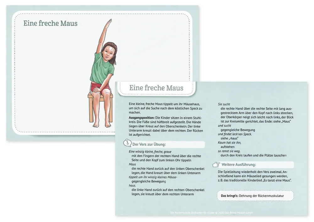 Karten-Set "30x Rückenschule Bildkarten für Kinder"