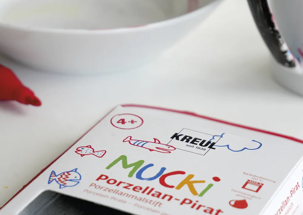 MUCKI Porzellan-Stifte kurz, Strichstärke 2-5 mm, 5 Stück