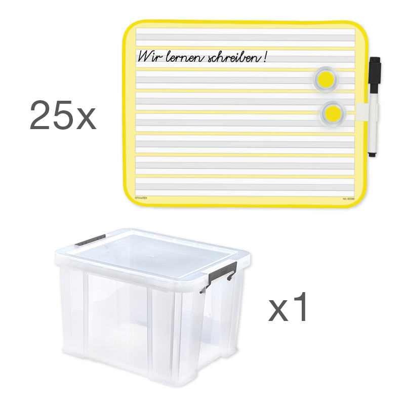Klassensatz Prima-Colori Schreibübungs-Whiteboard, magnethaftend, 25 Stück in Box