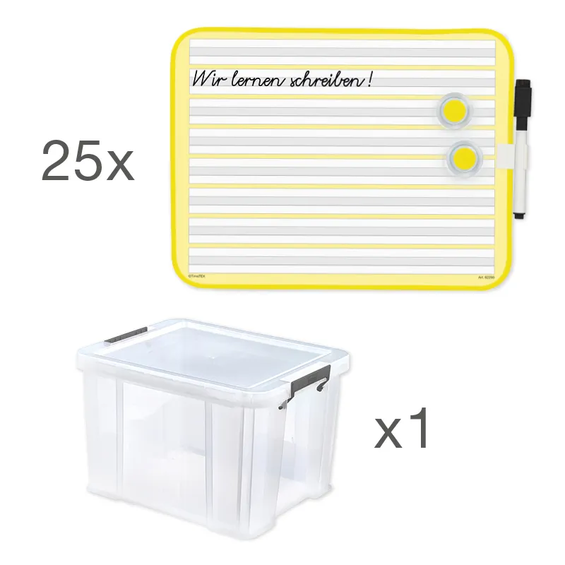 Klassensatz Prima-Colori Schreibübungs-Whiteboard, magnethaftend, 25 Stück in Box