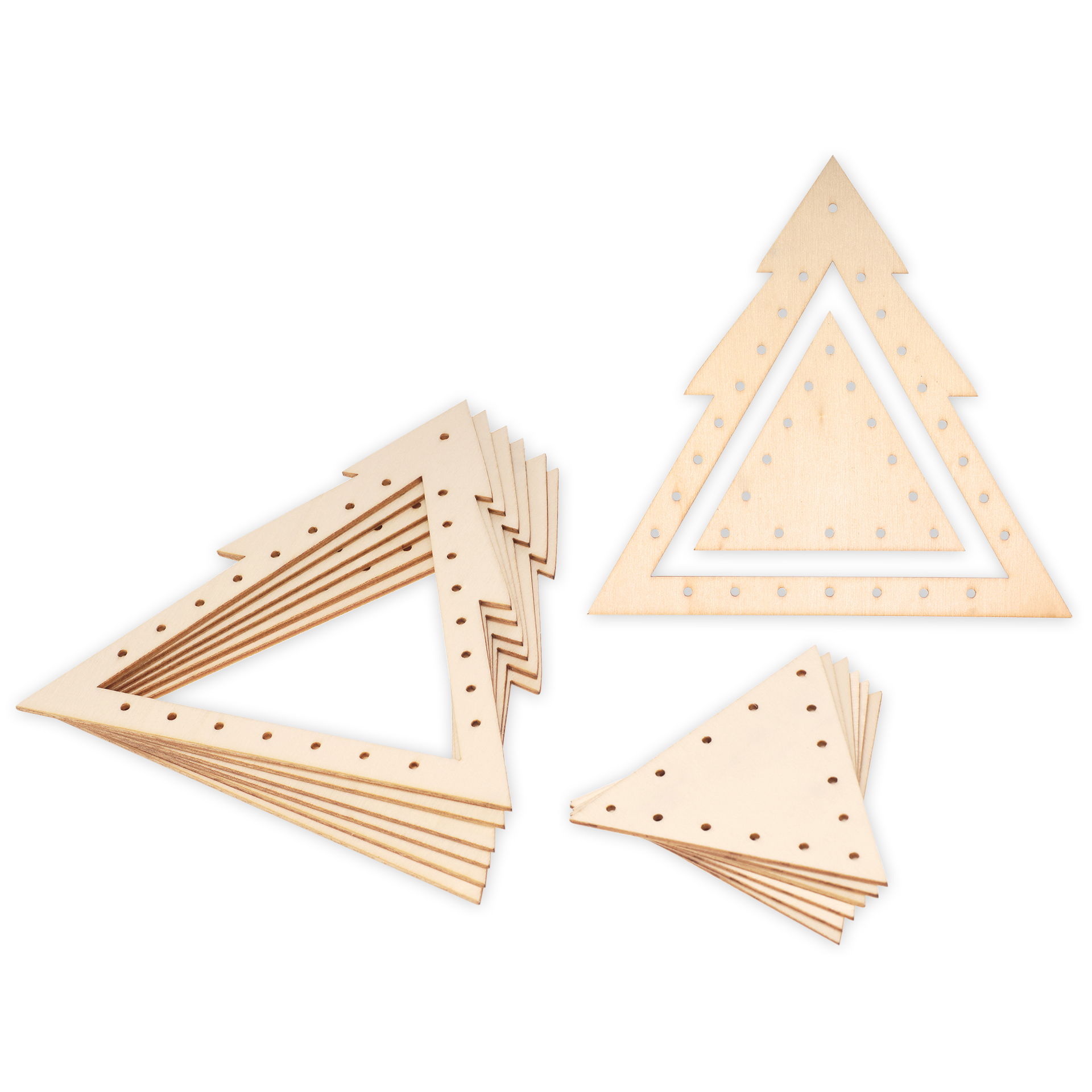 Hagemann Fädeltannen aus Holz, 12 Stück