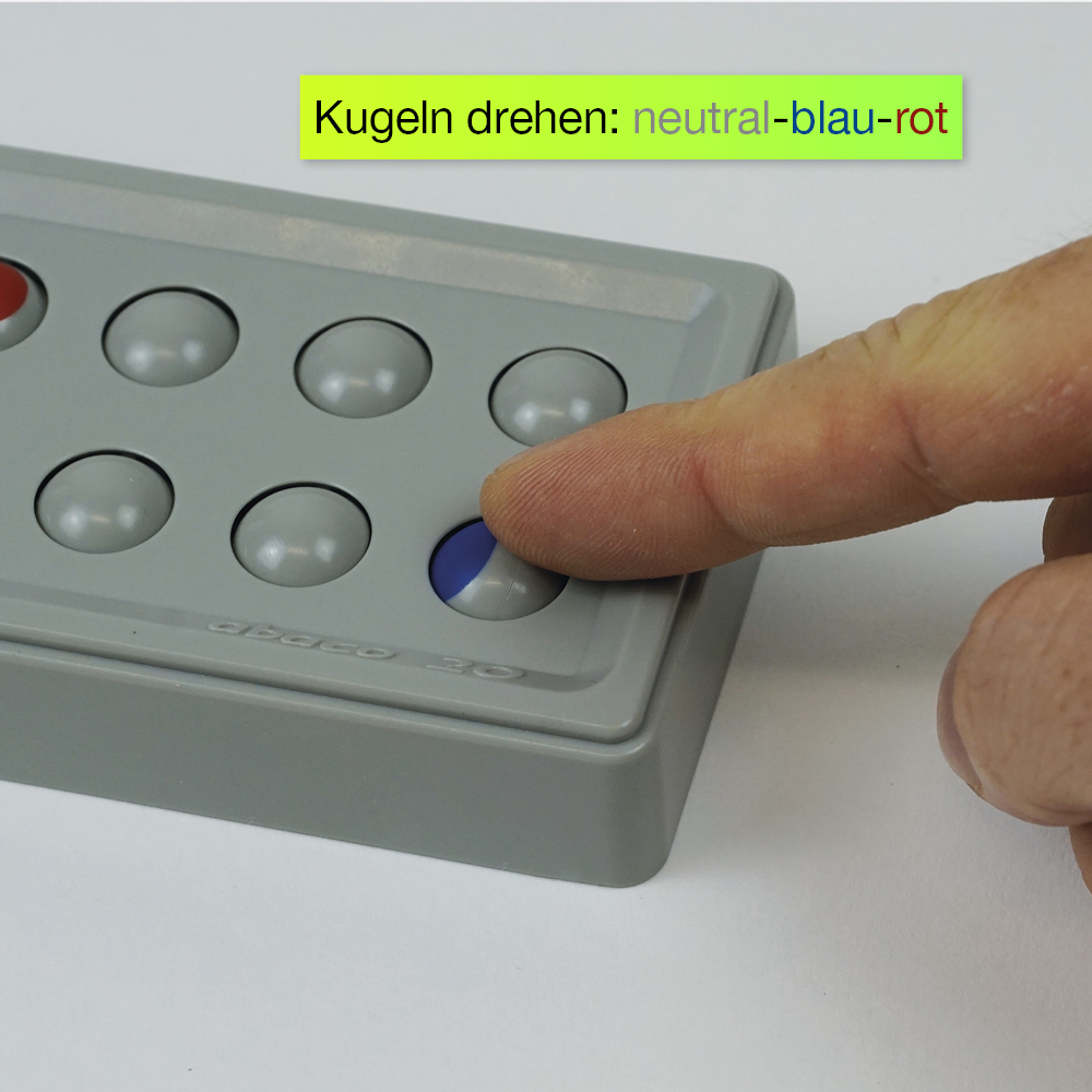 Klassensatz ABACO tricolor für 20-er Zahlenraum, rot-blau-grau, 24-tlg., in Box