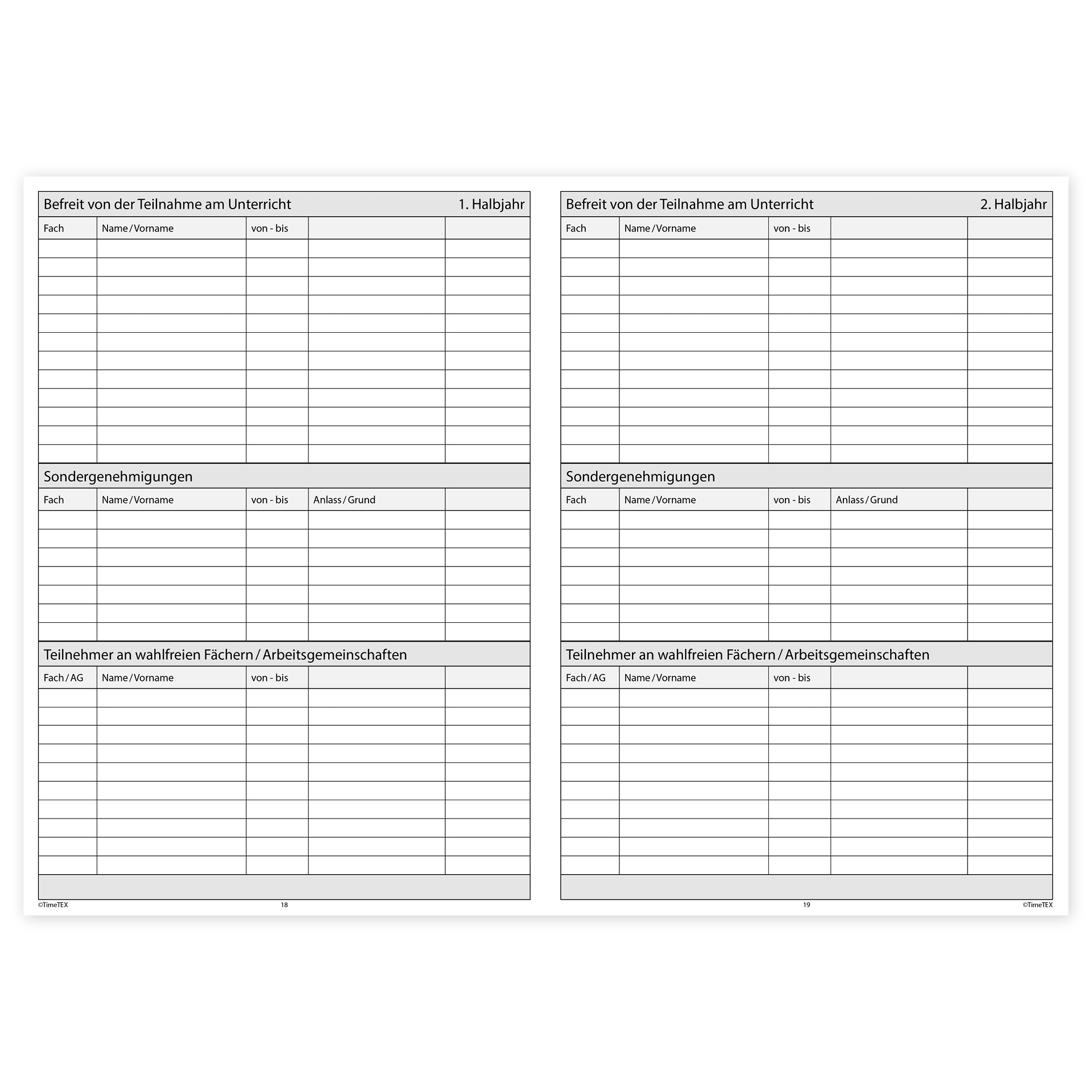 TimeTEX Klassenbuch A4-Plus, Sekundarstufe + Grundschule TimeTEX Klassenbuch A4-Plus, Sekundarstufe + Grundschule