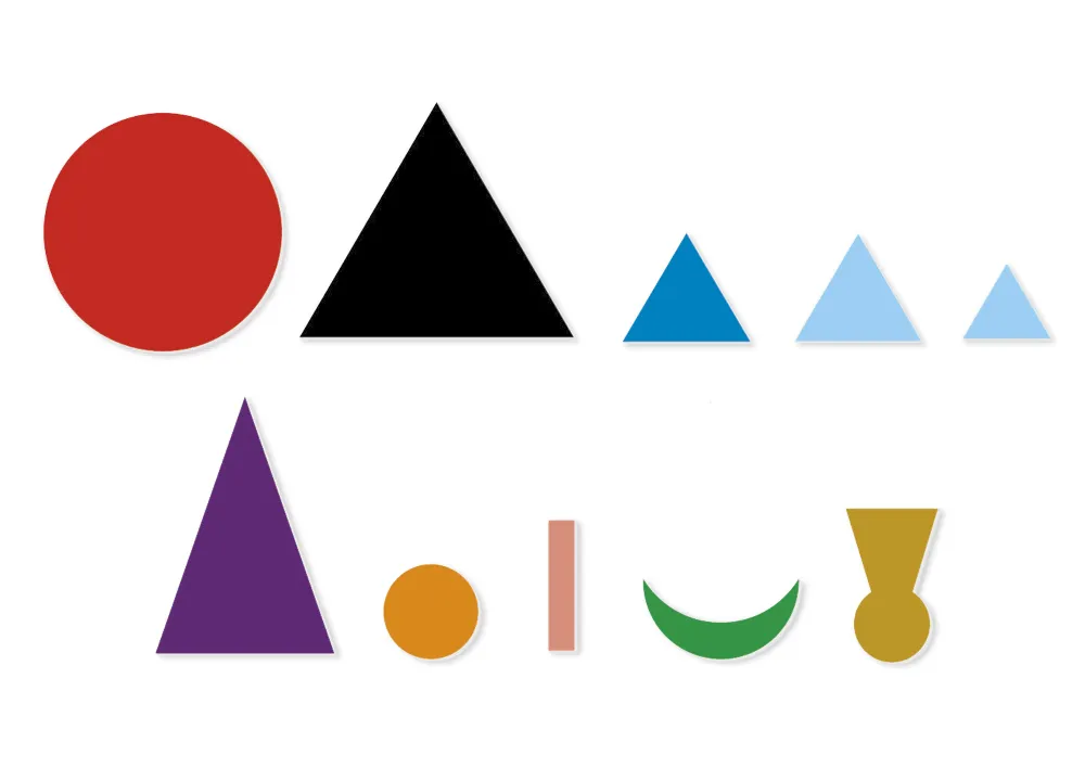 Set Wortarten-Symbole, aus Pappe, zum Legen, 1.200-tlg. "Montessori Premium"