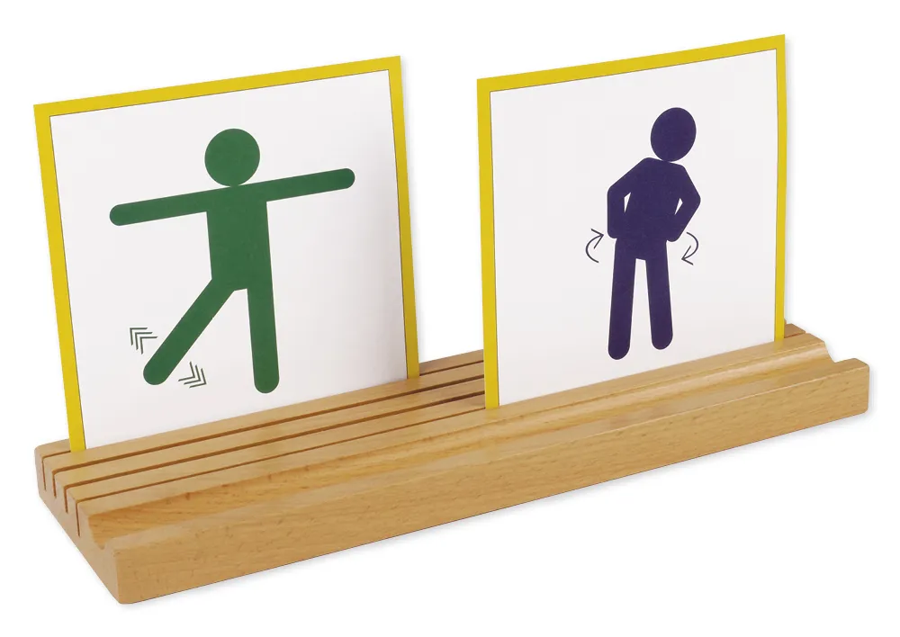 Dřevěný lišta na karty, 4 řady, 30 cm