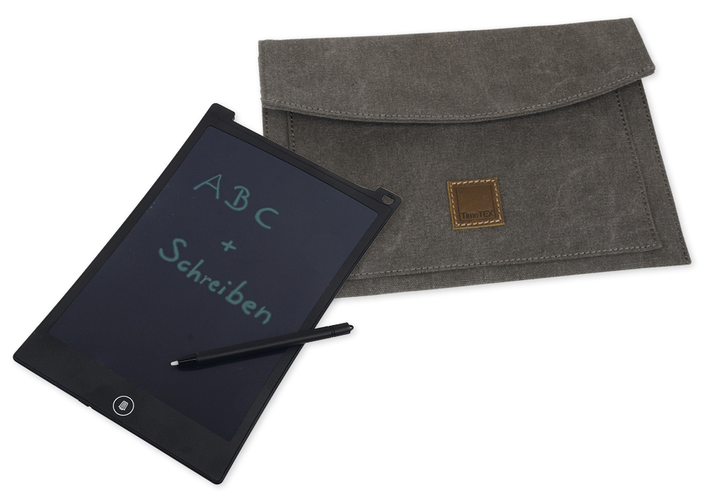 Hagemann Digitale Schiefertafel SD "A4-XS", schwarzes Display, mit Canvas-Hülle