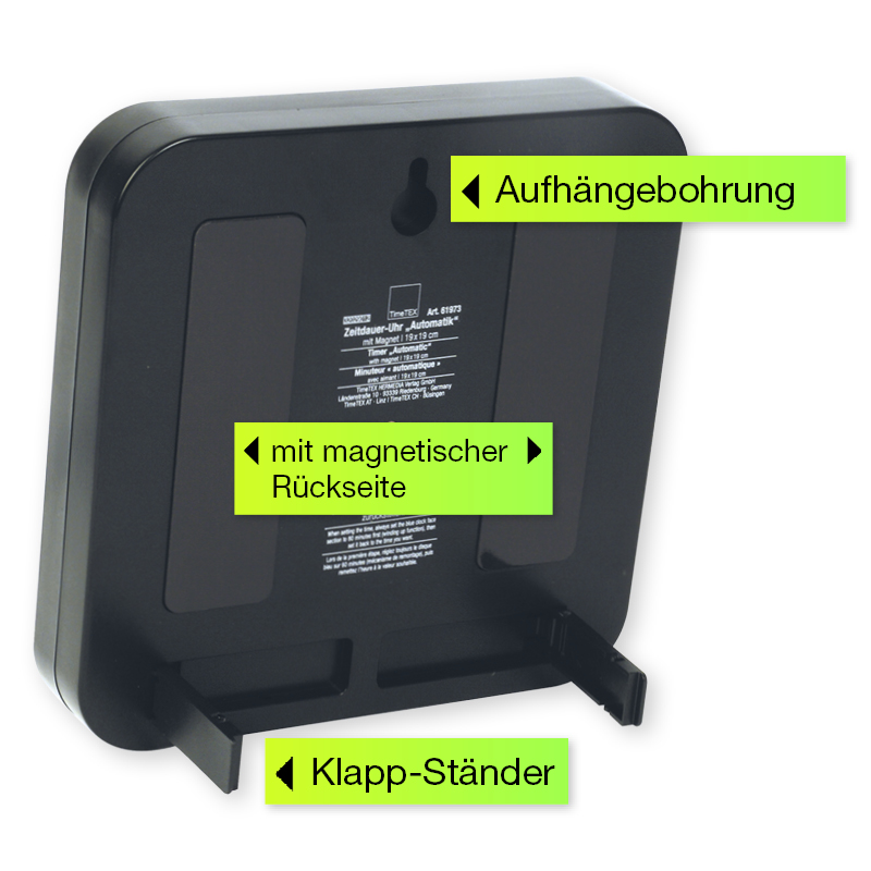 Timer Time timer  "Automatisk" magnetisk, 19x19 cm