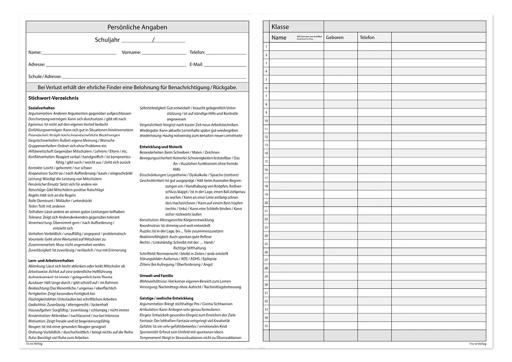Beobachtung Heft A4