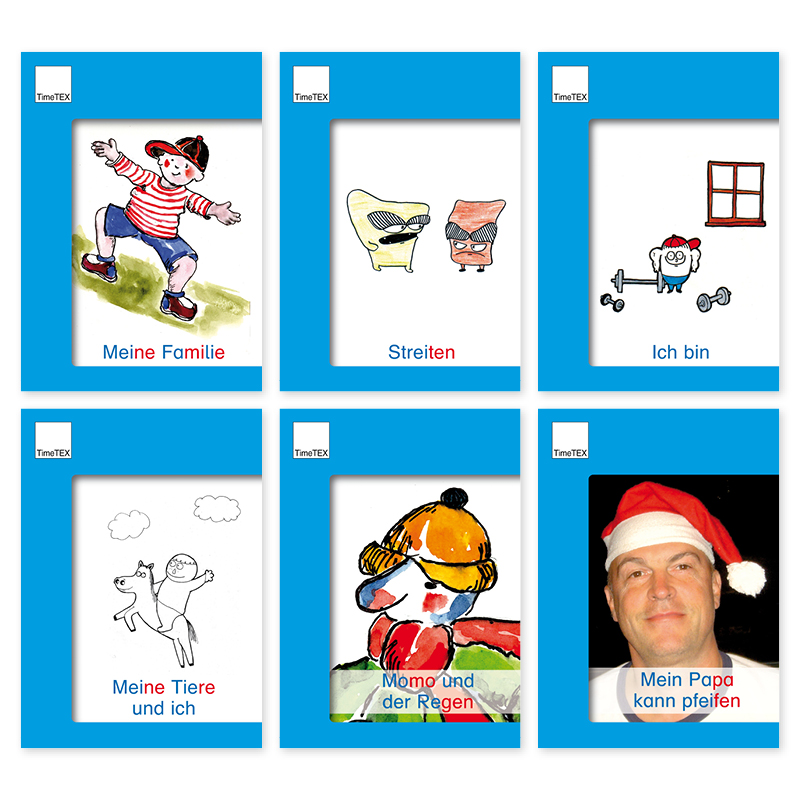 TimeTEX Set Lesebüchlein A6, blaue Serie, 6-tlg.