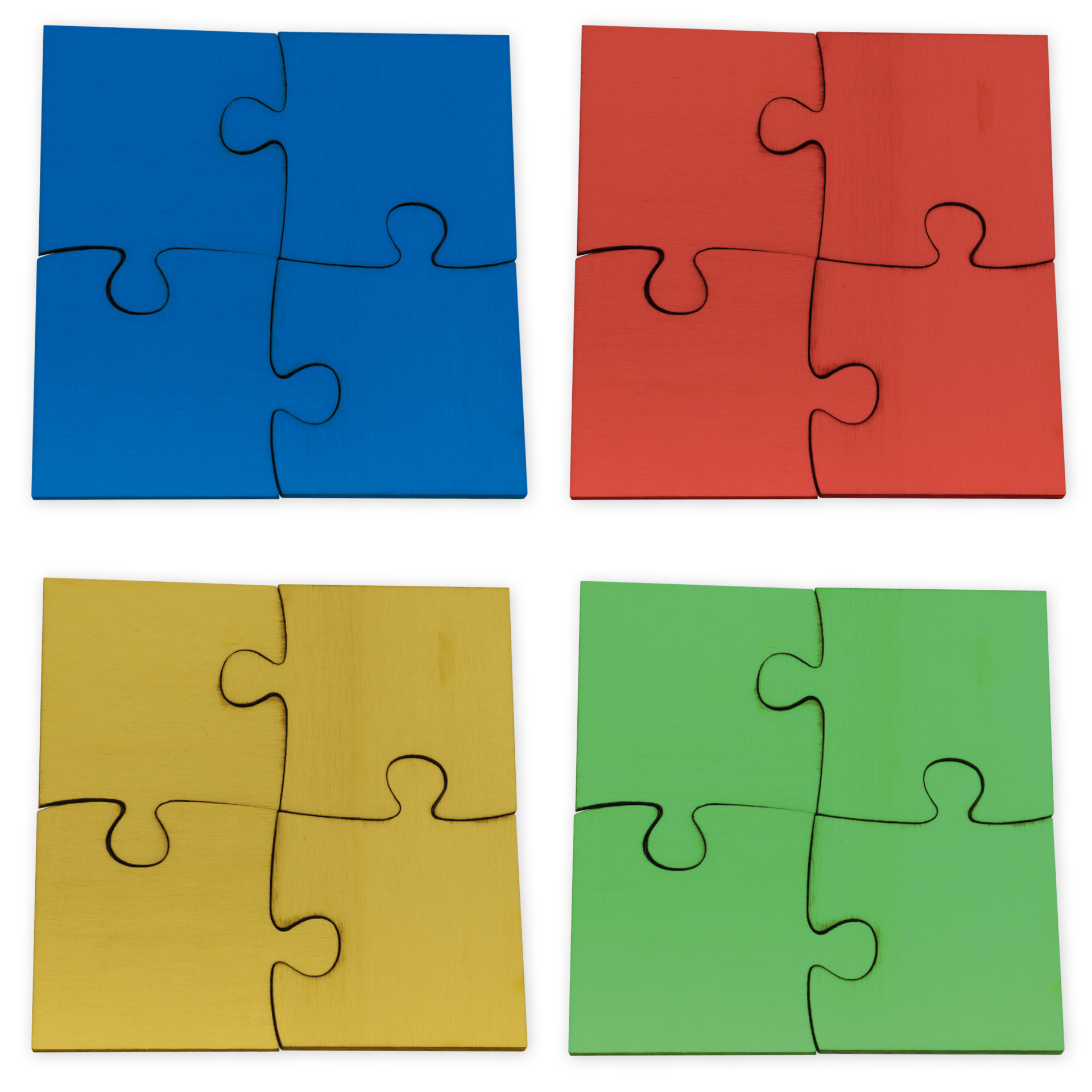 TimeTEX Gruppen-Puzzle aus Holz, 16-tlg., 4-farbig