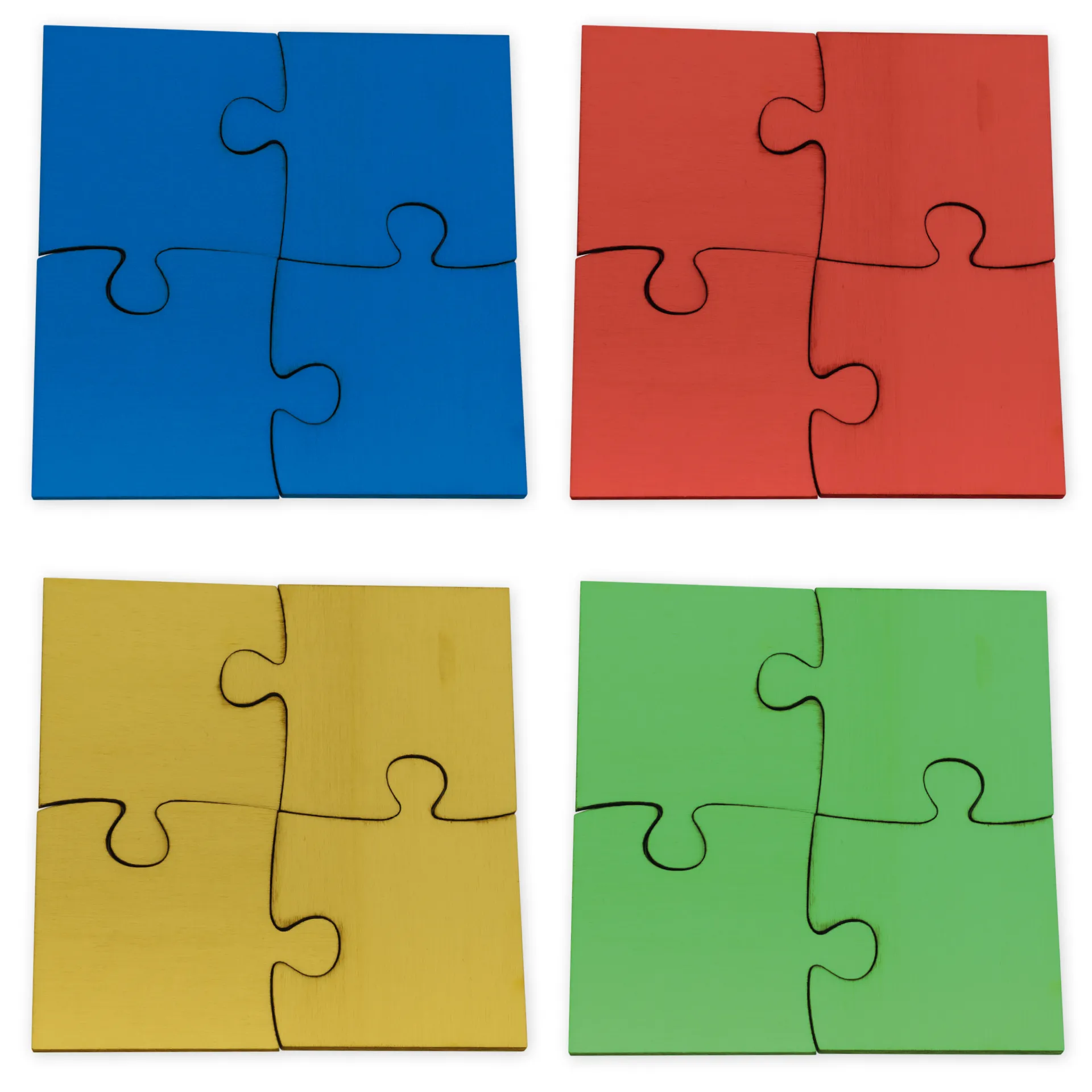 TimeTEX Gruppen-Puzzle aus Holz, 16-tlg., 4-farbig