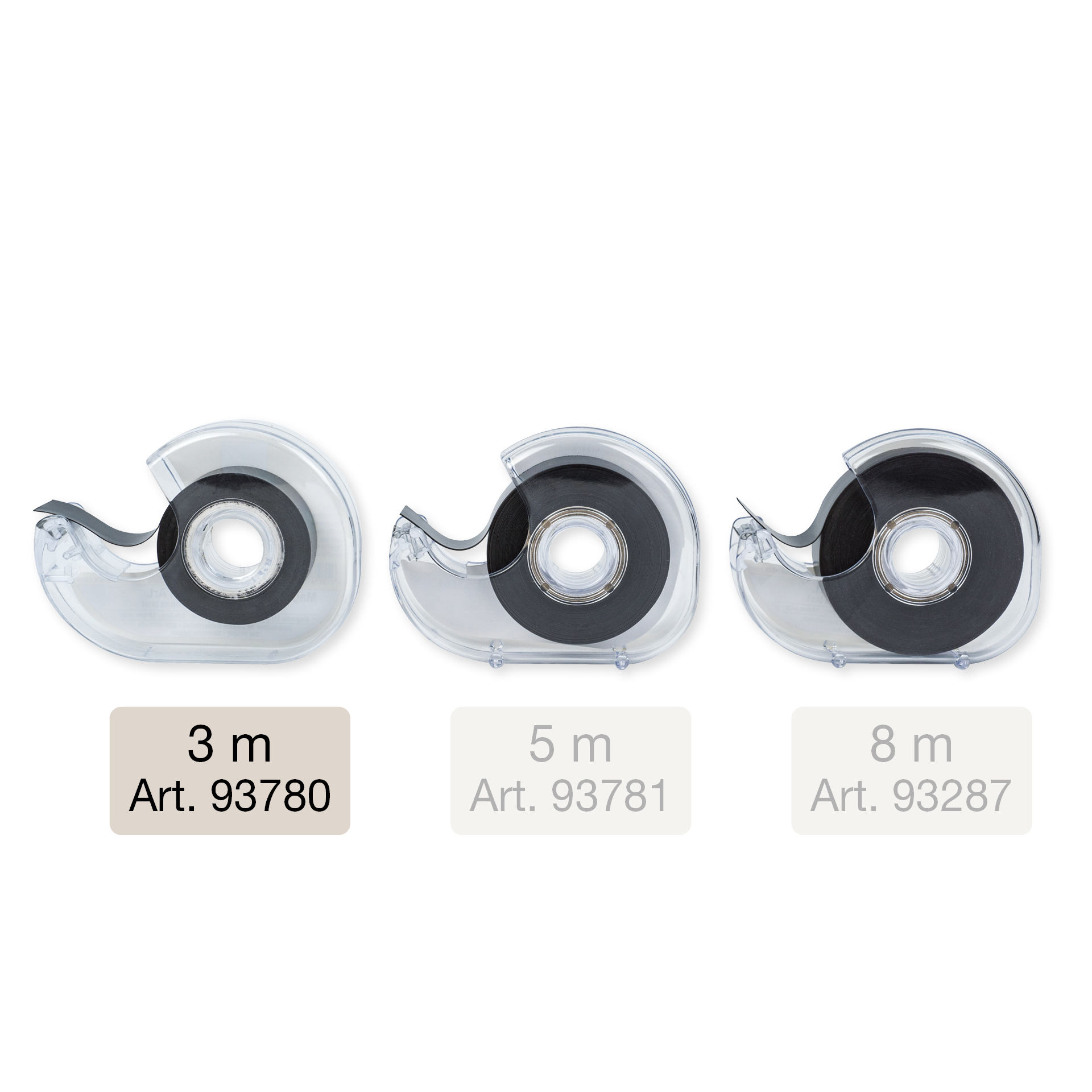 Dozownik paska magnetycznego, samoprzylepny, 19 mm, 3 m