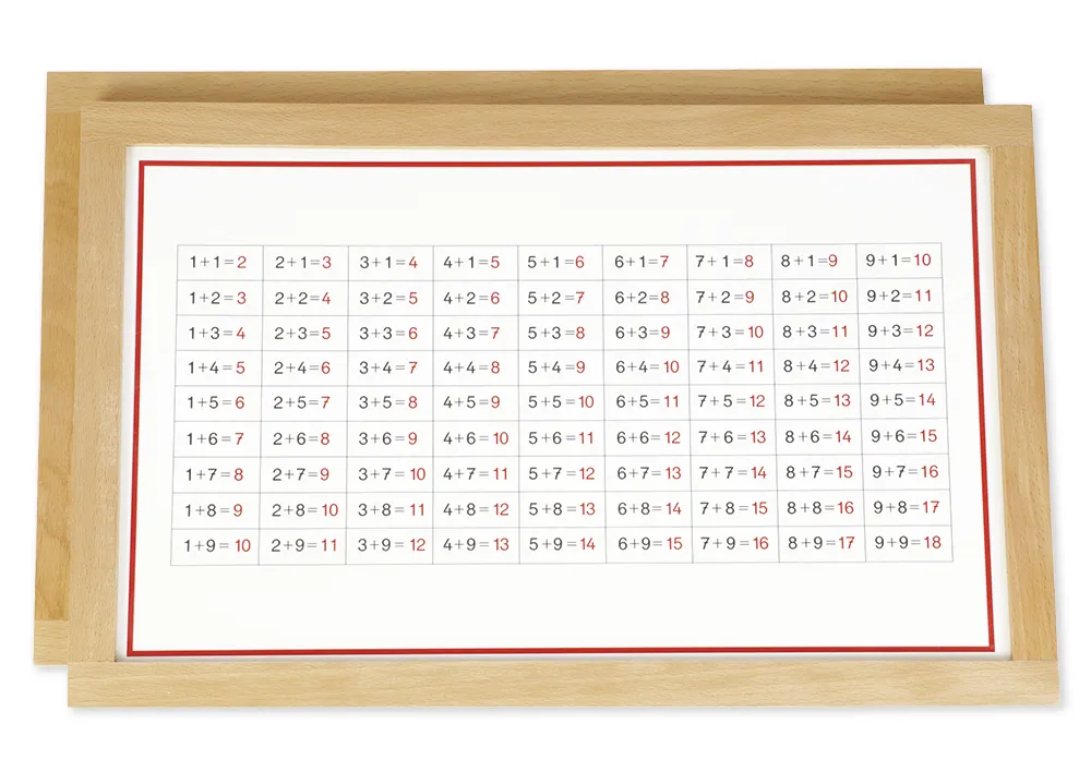 TimeTEX Additionstabellen im Holzrahmen "Montessori Premium"