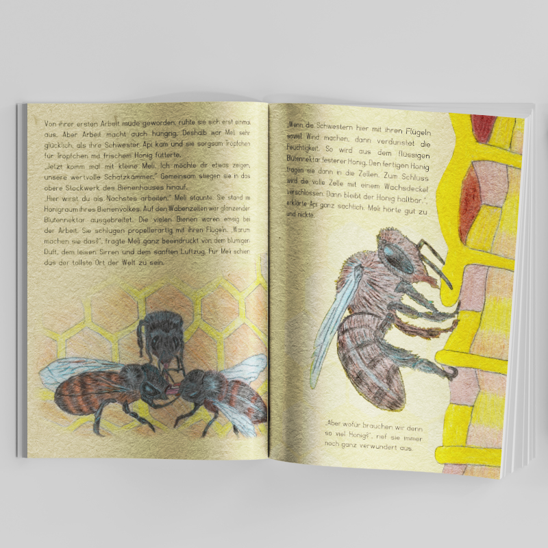 Pädagogisches Kinderbuch "Die Biene Meli", 44 Seiten