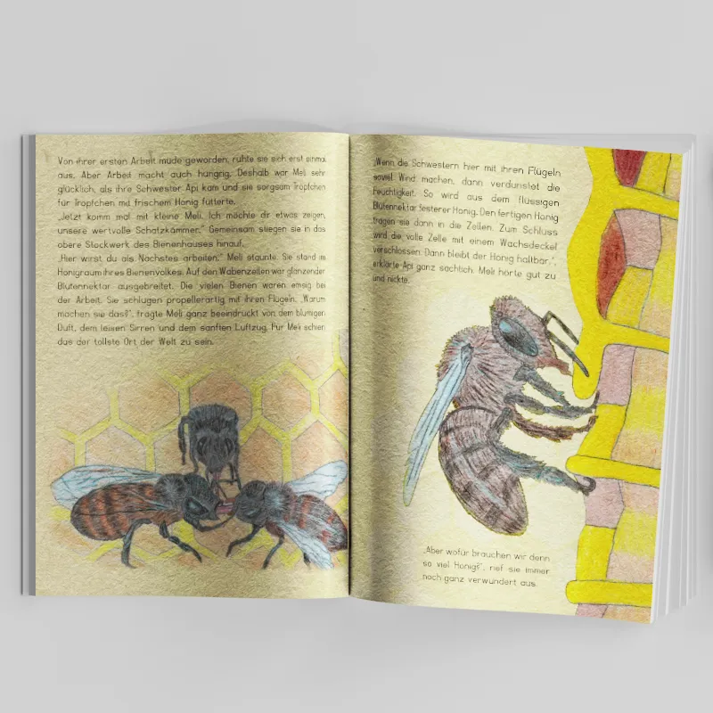 Pädagogisches Kinderbuch "Die Biene Meli", 44 Seiten