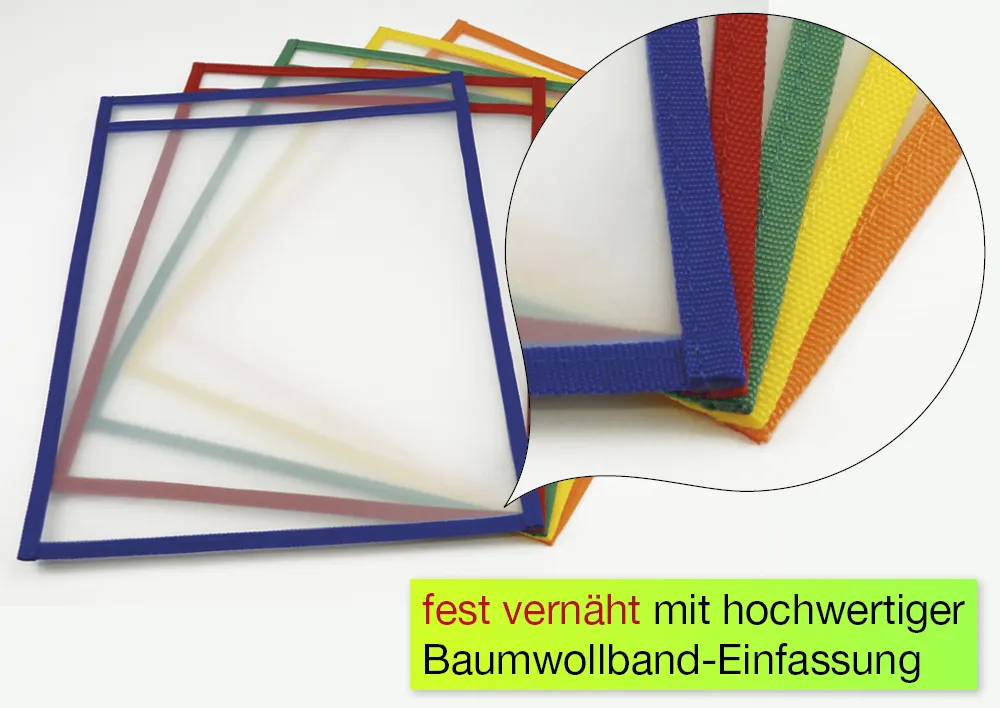 Lern- und Sammeltaschen A5-Plus hochkant, mit Farbeinfassung, 10-tlg.