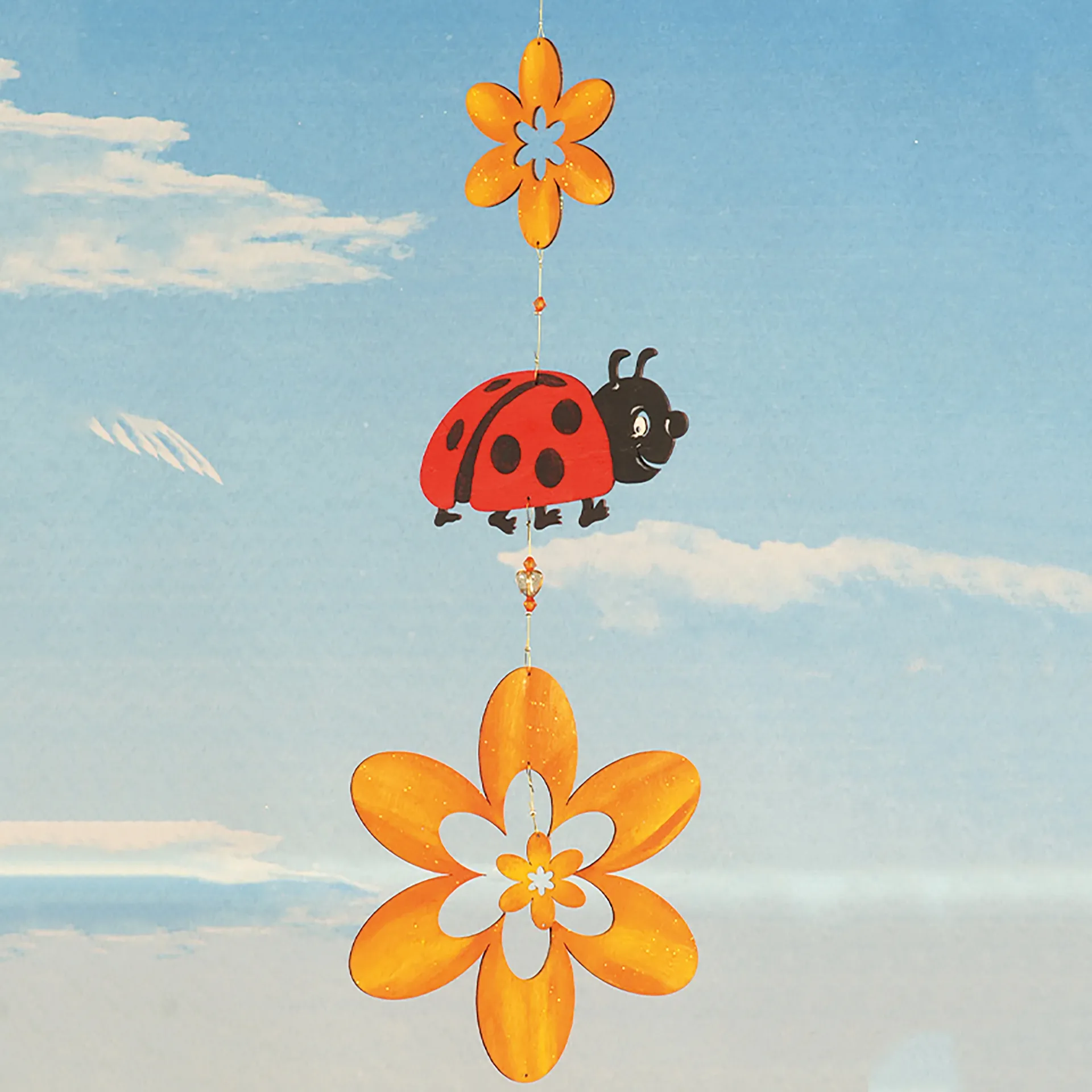 Marienkäfer aus Holz, 10x6 cm