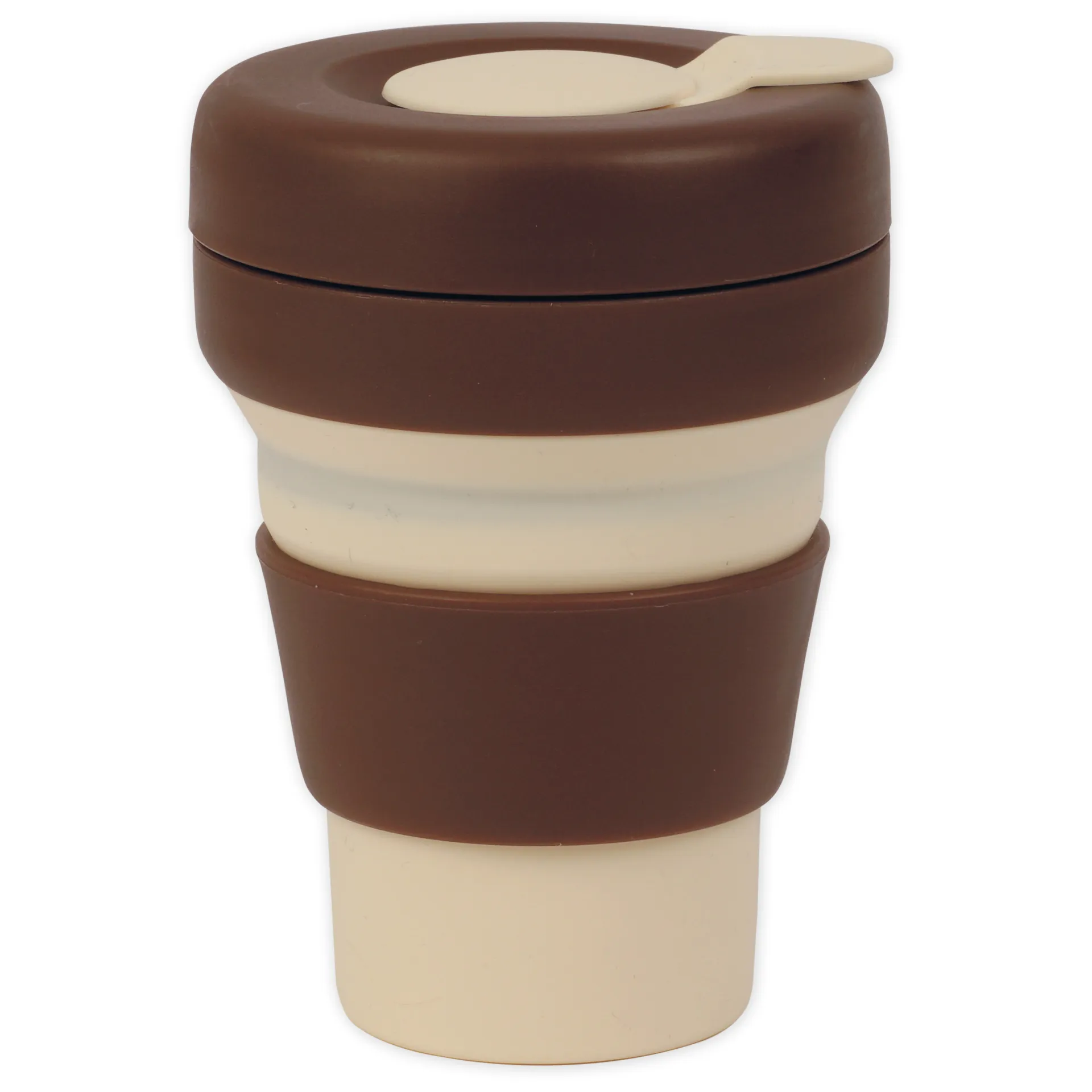 Trinkbecher mit Deckel aus Silikon, faltbar, 355 ml