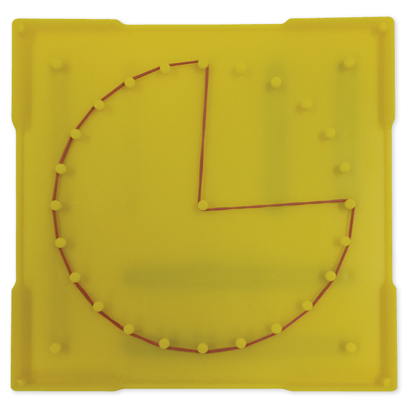 Geometrie-Brett doppelseitig (5x5 Stifte), 15x15 cm, gelb