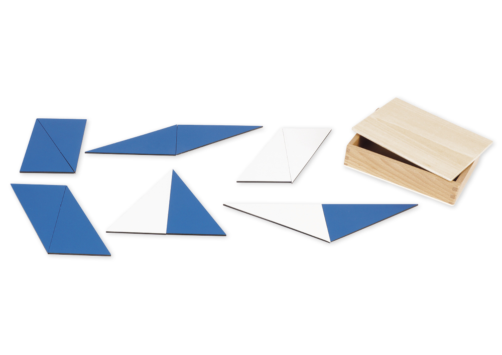 TimeTEX - Doisprezece triunghiuri albastre "Montessori Premium"