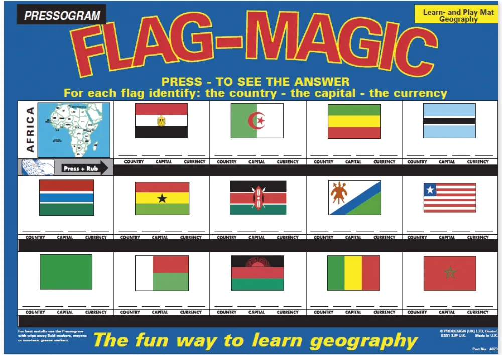 TimeTEX Zaubertafel "Flaggen-Zauber" Englisch Afrika