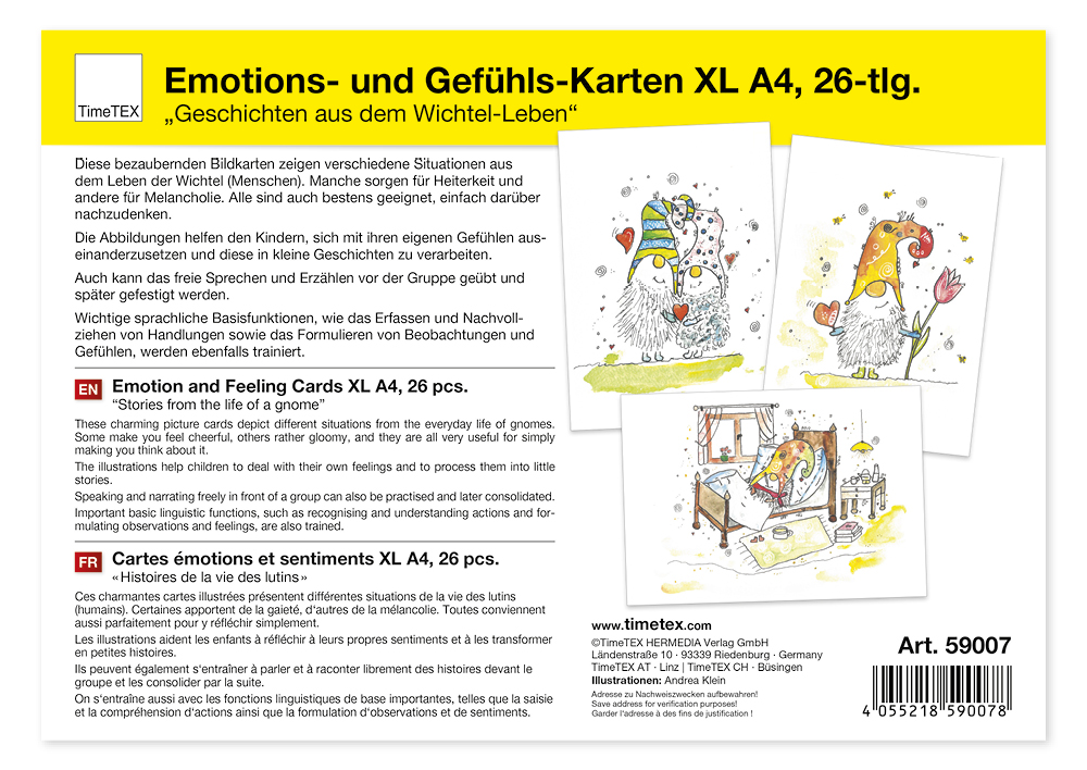Emotions- und Gefühls-Karten XL A4 "Geschichten aus dem Wichtel-Leben", 26-tlg. Emotions- und Gefühls-Karten XL A4 "Geschichten aus dem Wichtel-Leben", 26-tlg.