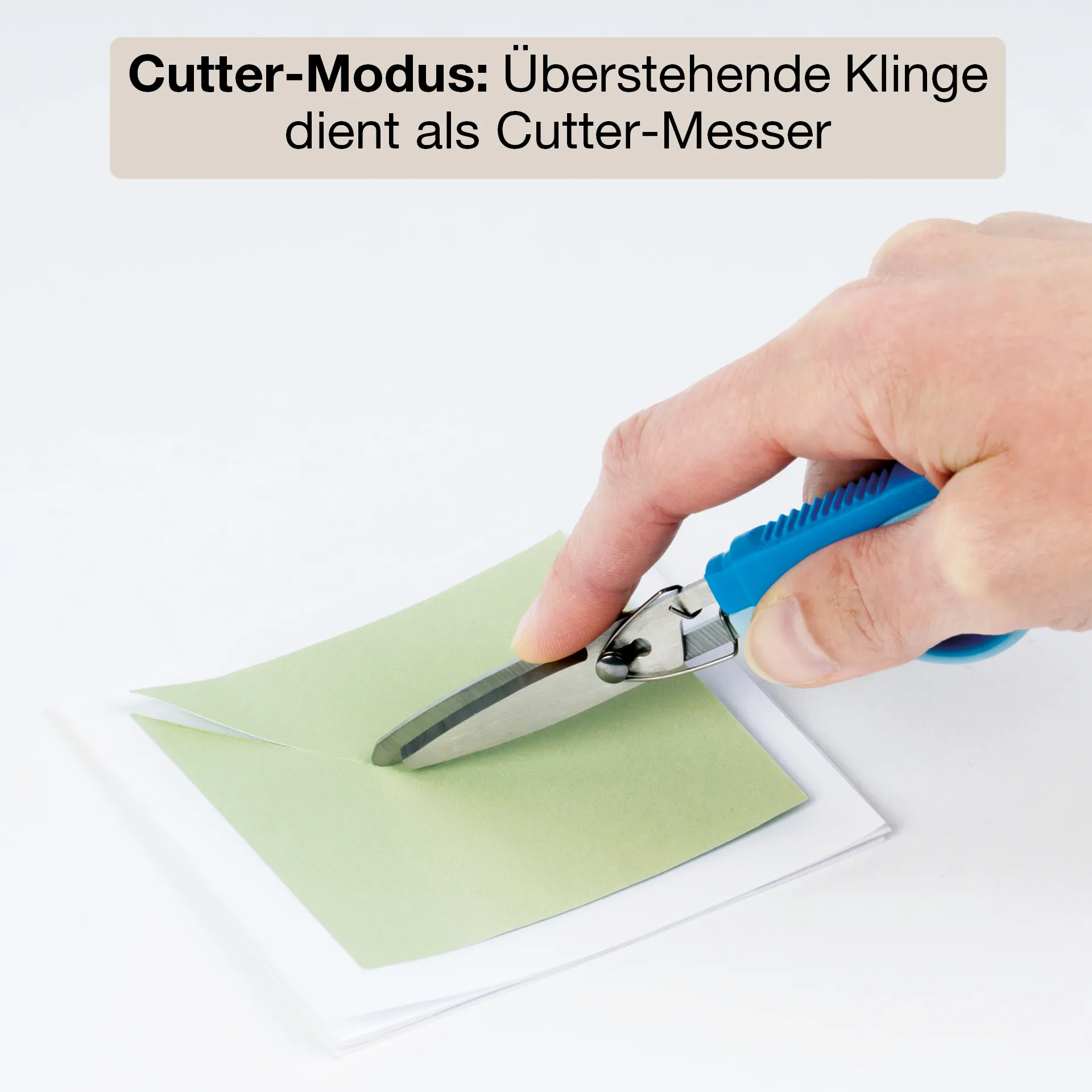 TimeTEX Multifunktions-Schere 2in1, mit Cuttermesser, blau