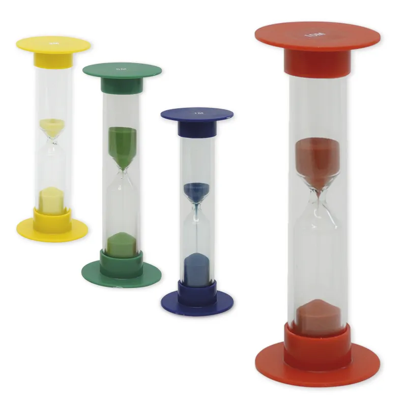 Reloj de Arena 5 Piezas, 10 cm Alto, 2,5 cm ø (1 Unidad de Tiempo)