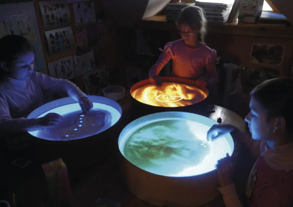 Leuchtkübel "Regenbogen", ca. 47 cm ø