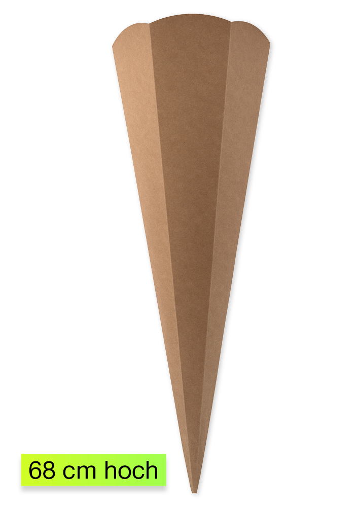 Schultüte aus Kraftkarton, 68 cm hoch, 5 Stück