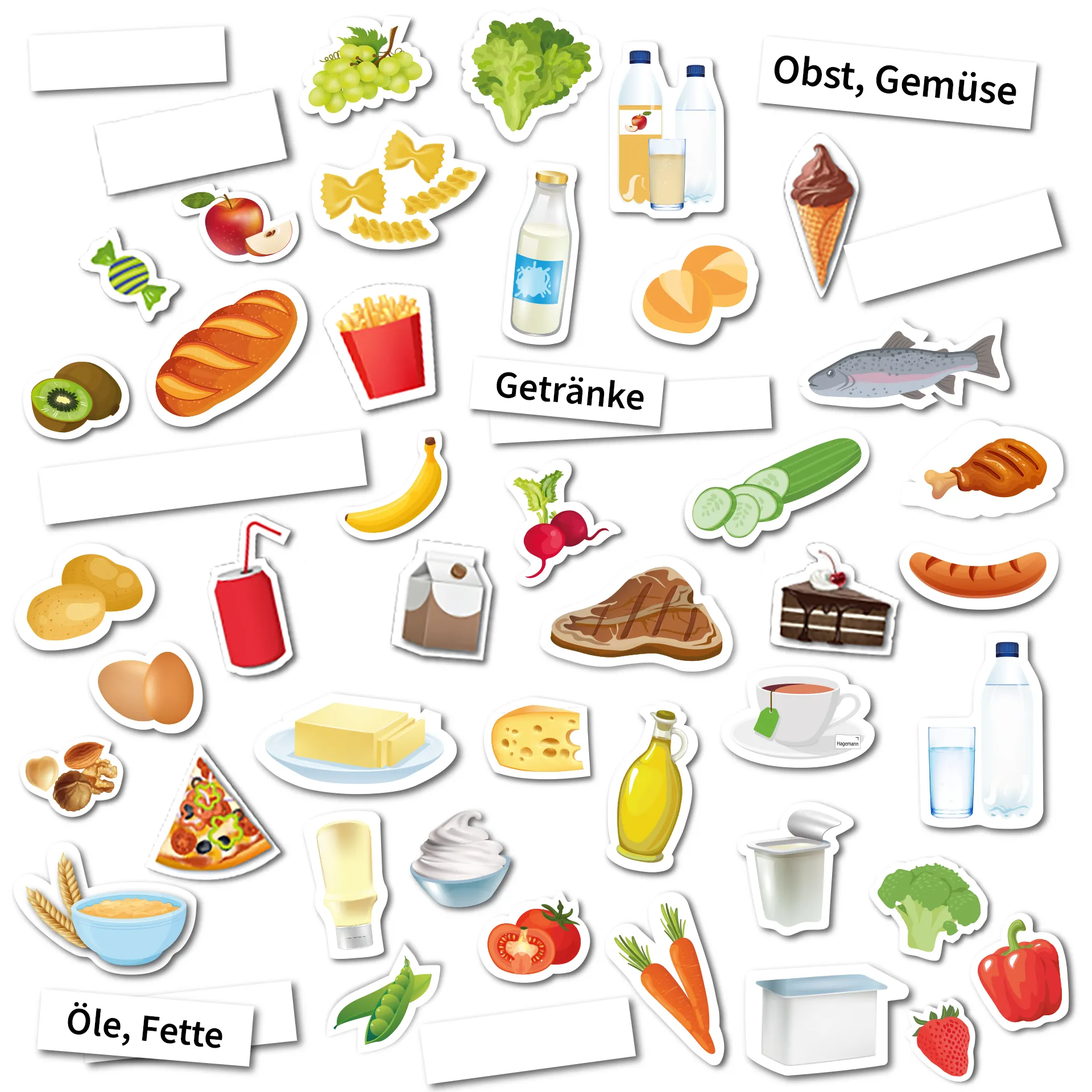 Set Gesunde Mahlzeiten mit Ernährungspyramide, magnetisch, 80-tlg.