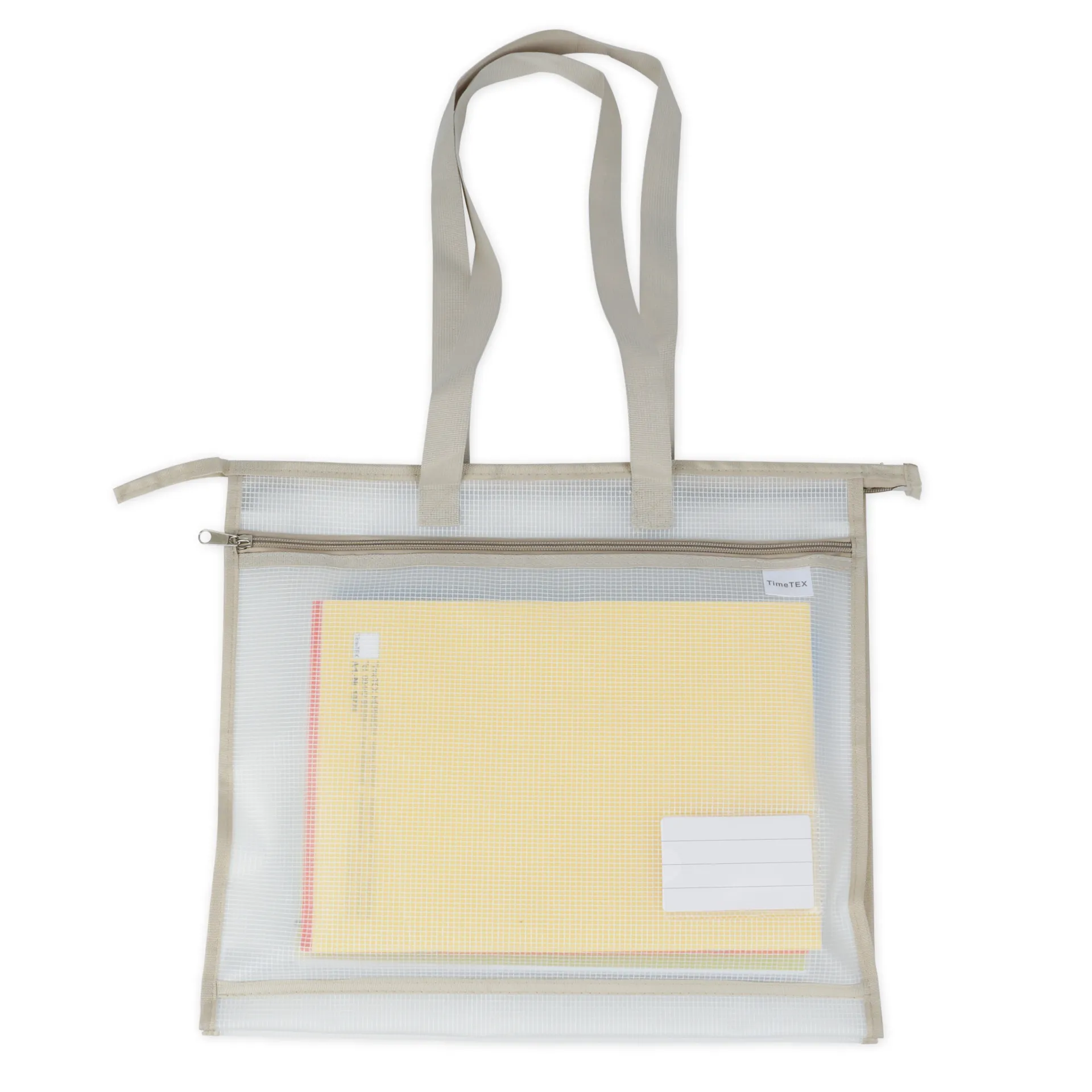 TimeTEX Material-Umhängetasche "OrgaBag", transparent/beige