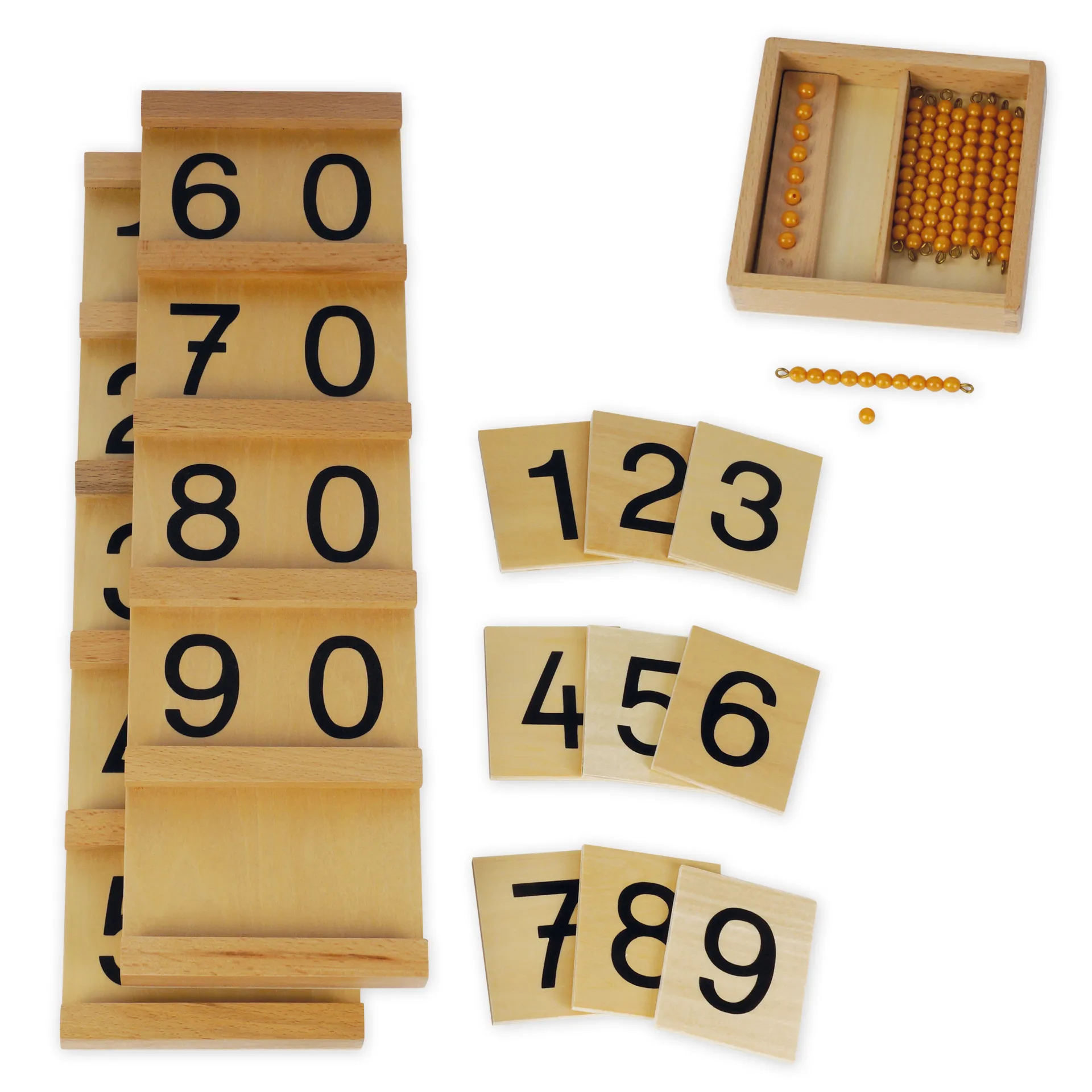TimeTEX Set Seguintafeln II (11-99) und Kasten mit Perlen "Montessori Premium"