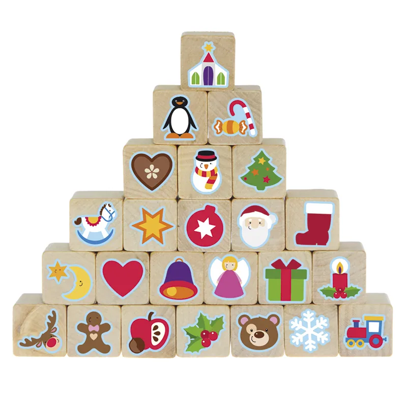 Holzstempel "Adventskalender", 24-tlg.
