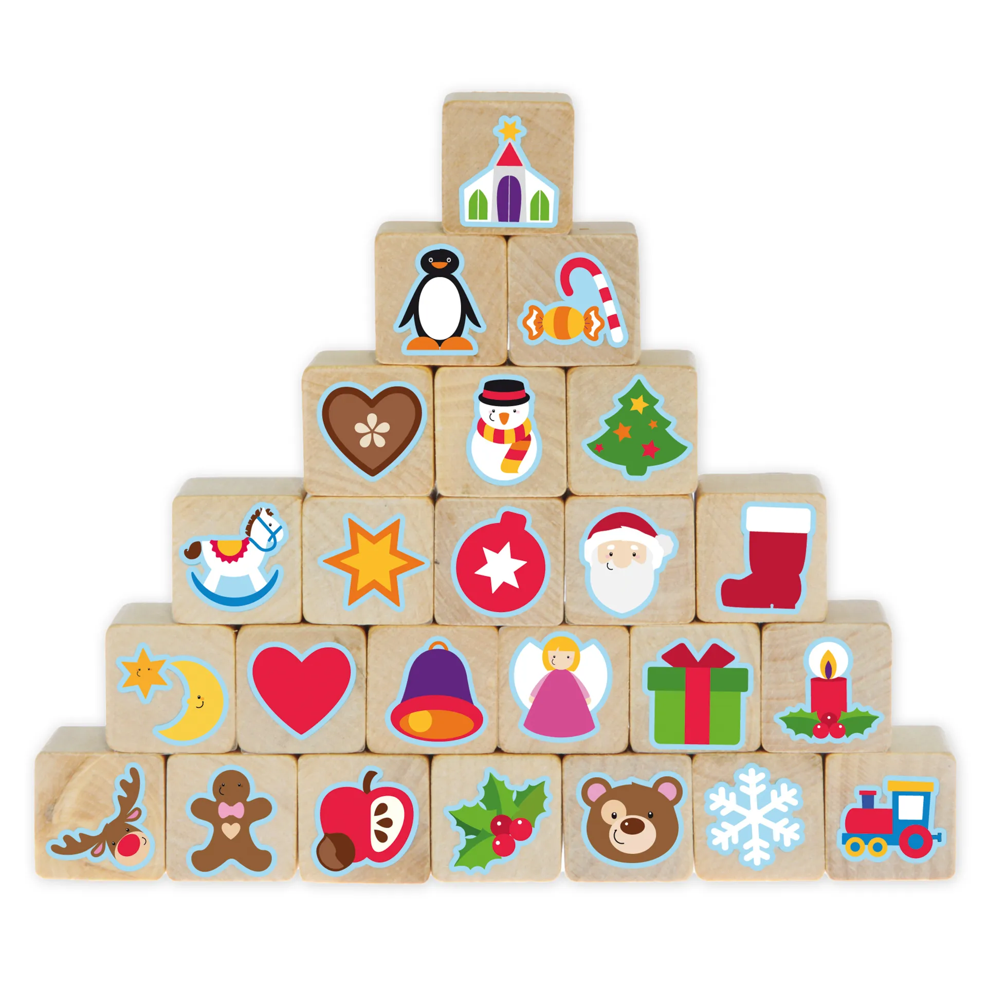 Træstempel "Adventskalender", 24 stk.