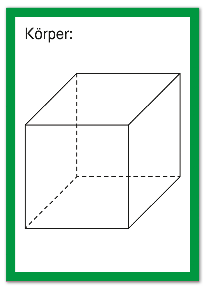 TimeTEX-kort "Geometriska kroppar" av kartong A4, magnetiska, 57 st.