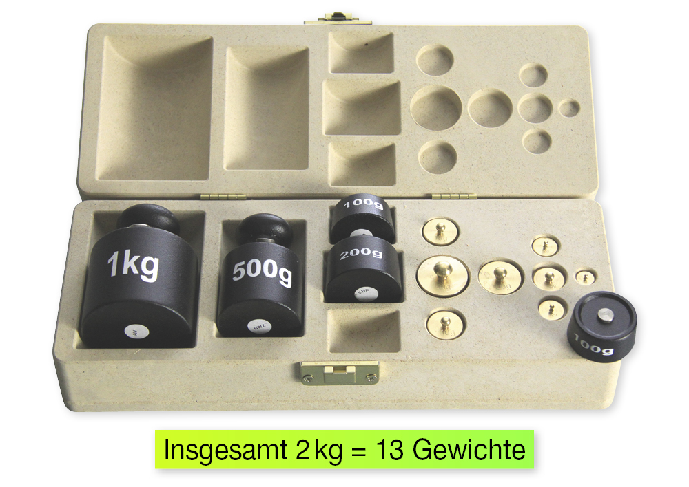 Boîte de poids pour balance de table, 1g - 500g, 13 pcs