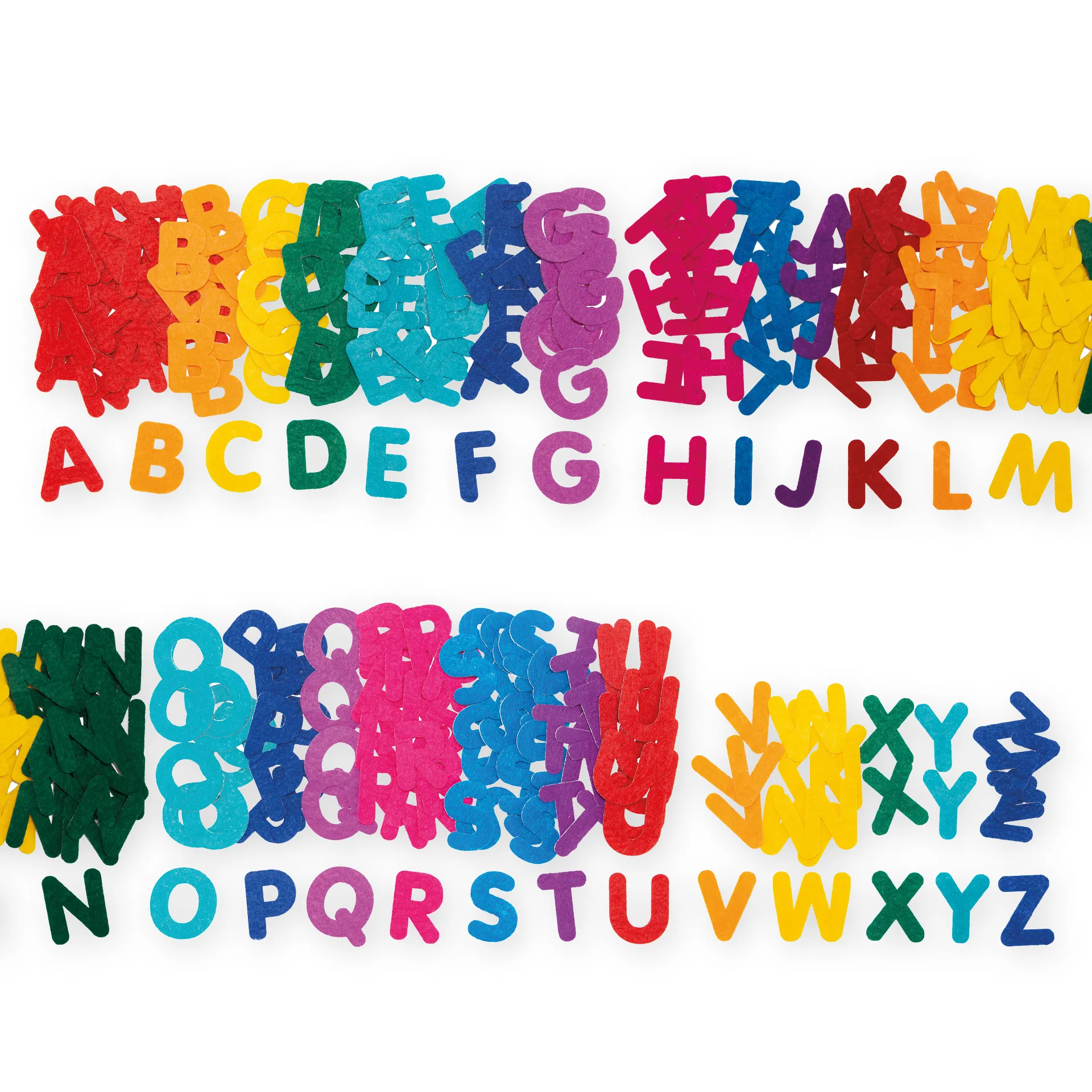Hoofdletters van vilt, gekleurd, zelfklevend, 300-delige set